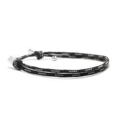 Nato Cuff - Paracord Armband 2mm und Silber 925 - Verstellbares Damen- oder Herrenschmuckstück entworfen und zusammengesetzt in Frankreich (Schwarz/Grau) von Nato Cuff