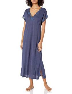 Natori Damen Zen FLORAL Gown Nachthemd, Heather Night Blue, Small von Natori