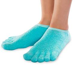 NatraCure 5-Toe Gel gefütterte Fußfeuchtigkeitssocken – Aloe & Shea Feuchtigkeitsspendende Socken - Weiche Feuchtigkeitscreme für die Füße Spa & Pediküre Socken für trockene, Fersen, Schwielen - Groß von NatraCure