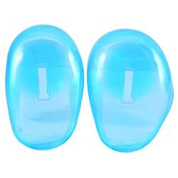 2 Stück Friseur-Gehörschutz, blauer Ohrenschutz, Anti-Flecken-Kunststoffschutz, schützt Ohrenschützer vor Farbstoff für Friseure, DIY-Haarfarbe von Natudeco