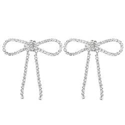 2 Stück Strass Broschen Set Quaste Schleife Kristall Taschenclips Strass Schuhclips für Frau Revers Abzeichen Pins DIY Craft Dekorationen(Quastenschleife) von Natudeco