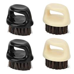 4 Stück Knöchel-Schnurrbart-Bürsten-Haar-Rasierpinsel für Männer Weiche Borsten mit Griff für Friseursalon Heimgebrauch Friseurzubehör von Natudeco
