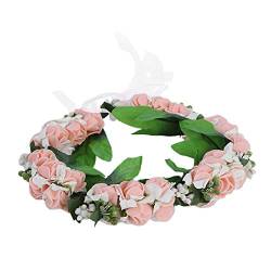 Hochzeitskranz Girlande Kopfschmuck Künstlicher Kranz Blumenstirnband Für Stirnbänder Simian Style Für Abschlussschießen Requisiten Kopfbedeckung(Rosa) von Natudeco