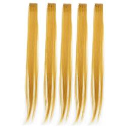 Natudeco 5 Stück Farbe Haarclip hängende Ohr färbe perücken Haar pfropfen weich atmungsaktiv bequeme modische Verpackung Tanz(Gold) von Natudeco