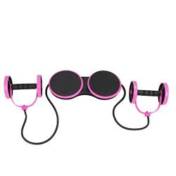 Natudeco Bauchrad Roller Multifunktional Bodybuilding Bauchmuskeln Zugseil Werkzeuge Tragbares Trainingsgerät für Indoor Outdoor Gym Pink von Natudeco