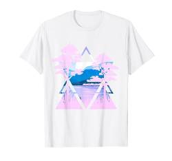 Bäume Berge Vaporwave Retrowave T-Shirt von Natur, Minimalismus & Geometrisch Motive