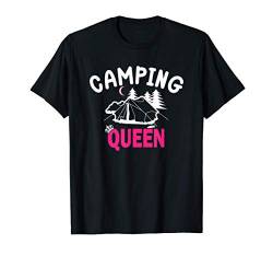 Camping Queen Königin Frau Campervan Campingplatz geboren T-Shirt von Natur Camping Wohnwagen Camper Zelt Lustig Mann