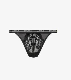 Lounge Underwear - Blossom String Tanga - Premium Unterwäsche Slip für Damen in NaturPur (DE/NL/SE/PL, Alphanumerisch, M, Regular, Regular, Schwarz) von Natur Pur LieferAlles E.C.