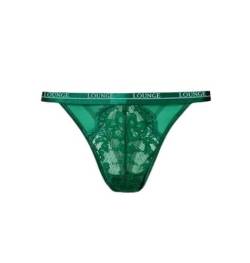 Lounge Underwear - Blossom String Tanga - Premium Unterwäsche Slip für Damen in NaturPur (DE/NL/SE/PL, Alphanumerisch, M, Regular, Regular, Smaragdgrün) von Natur Pur LieferAlles E.C.