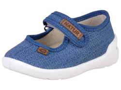 Natur Kinderschuhe Denny Flache Slipper Jungen Größe 23 EU Textil blau von Natur