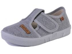 Natur Kinderschuhe Garry Flache Slipper Jungen Mädchen Größe 31 Textil grau von Natur