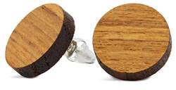 NaturSchatulle Holzschmuck Holzohrringe Teak I Ohrstecker Holz 925 Sterling Silber Holz Ohrringe Damen natürlicher Ohrschmuck von NaturSchatulle