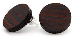 NaturSchatulle Holzschmuck Holzohrringe Wenge I Ohrstecker Holz 925 Sterling Silber Holz Ohrringe Damen natürlicher Ohrschmuck von NaturSchatulle