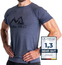 Natural Athlet Slim-Fit Fitness Tshirt für Herren - Langes schnelltrocknendes Gym T-Shirt - Bodybuilding, Krafttaining und Sport von Natural Athlet