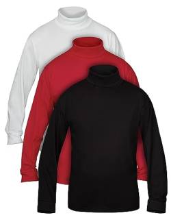 Herren Basic Rollkragen Shirt-Pullover 3er oder 6er Pack Langarm Jersey M von Natural Cotton