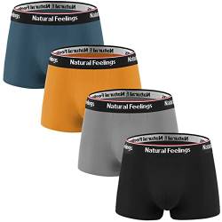 Natural Feelings Modal Boxershorts Herren (4er Pack) Unterhosen Männer Retroshorts Herren Unterwäsche L von Natural Feelings