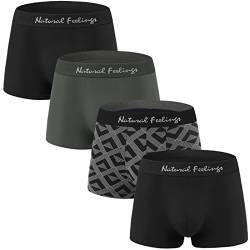 Natural Feelings Modal Boxershorts Herren (4er Pack) Unterhosen Männer Retroshorts Herren Unterwäsche L von Natural Feelings
