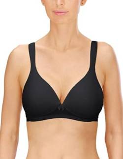 Naturana® BH Damen ohne Bügel [Cup A-D] I 100% Gepolsterte Träger I BH ohne Bügel mit nahtlosen Cups I Damen BH mit Unterbrustband 90 Schwarz C von Naturana