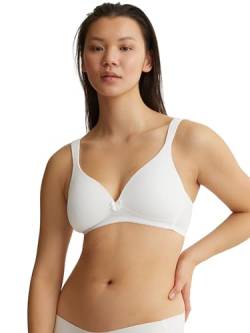 Naturana® BH Damen ohne Bügel [Cup A-D] I 100% Gepolsterte Träger I BH ohne Bügel mit nahtlosen Cups I Damen BH mit Unterbrustband 95 Weiss C von Naturana