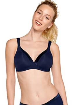 Naturana BH Damen ohne Bügel Cup A-D 100% Angenehm Dank extra Softer Schalen I BH ohne Bügel mit nahtlosen Cups - Ideal unter Blusen & T-Shirts Damen BH für maximalen Halt 80 Navy B von Naturana