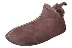 Naturasan Damen/Herren Lammfell Hausschuhe, Fellschuhe Lederschuhe Bettschuhe Puschen Slipper, HS-07 (40 EU, Braun) von Naturasan