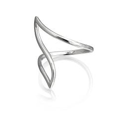 Nature Rebel Damen Ring mit Welle 925 Sterling Silber Waves Minimal Design von Nature Rebel