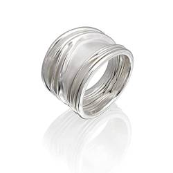 Nature Rebel Falten Ring Damen 925 Sterling Silber Hochglanz Matt Wellenring Groß von Nature Rebel