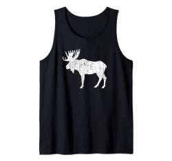 T-Shirt Elch im Used-Look Tank Top von Nature inspired