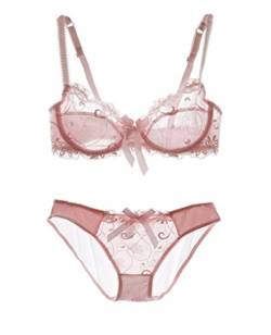 Nature Sexy Damen Dünn Transparenten Spitzen BH - (Dark Apricot 75D) von Nature