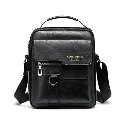 Naudamp Herren Umhängetasche Mode PU Leder Umhängetasche Freizeit Rucksack Outdoor Sport Reise Handtasche von Naudamp