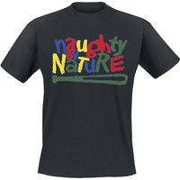 Naughty by Nature T-Shirt - Classic Colourful Logo - S bis 3XL - für Männer - Größe L - schwarz  - Lizenziertes Merchandise! von Naughty by Nature
