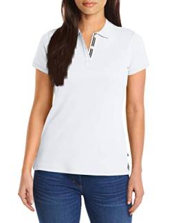 Nautica Damen 3-Button Short Sleeve Breathable 100% Cotton Polo Shirt Poloshirt, Bright White, Klein von Nautica