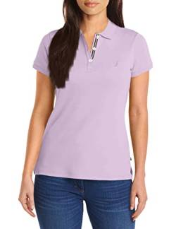 Nautica Damen 3-Button Short Sleeve Breathable 100% Cotton Polo Shirt Poloshirt, Lavendel, Klein von Nautica