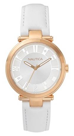 Nautica Damen Analog Quarz Uhr mit Leder Armband NAPFLS003 von Nautica