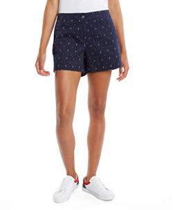 Nautica Damen Comfort Tailored Stretch Cotton Solid and Novelty Lssige Shorts, Anker Druck, 40 von Nautica