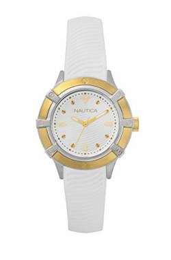 Nautica Damen Datum klassisch Quarz Uhr mit Silikon Armband NAPCPR001 von Nautica