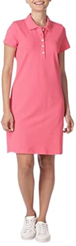 Nautica Damen Easy Classic Korte mouw Stretch Katoen Polo Jurk Lssiges Kleid, Rouge Pink, XL EU von Nautica