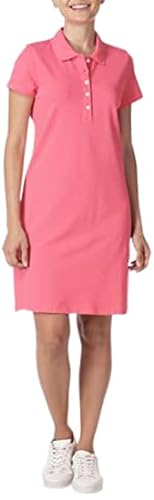 Nautica Damen Easy Classic Short Sleeve Stretch Cotton Polo Dress Lssiges Kleid, Rouge Pink, Mittel von Nautica
