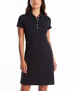 Nautica Damen Easy Classic Short Sleeve Stretch Cotton Polo Dress Lssiges Kleid, True Black, Groß von Nautica
