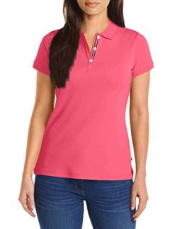 Nautica Damen Poloshirt mit 3 Knöpfen, kurzärmelig, atmungsaktiv, 100% Baumwolle Polohemd, Melone Pink, X-Klein von Nautica