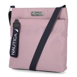 Nautica Diver Nylon Small Womens Crossbody Bag Purse with Adjustable Shoulder Strap, Lilac Rose von Nautica