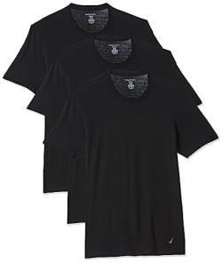 Nautica Herren 3-Pack Cotton Crew Neck T-Shirt Unterwäsche, Schwarz, X-Groß von Nautica