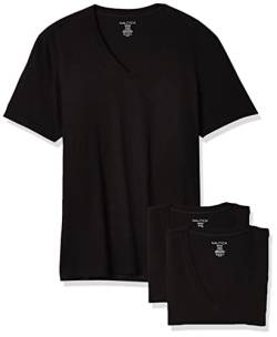 Nautica Herren 3-Pack Cotton V-Neck T-Shirt Unterwsche, Schwarz, 3 Stück, Groß von Nautica