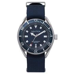 Nautica Herren Analog Quarz Uhr mit Leder Armband NAPPRF009 von Nautica