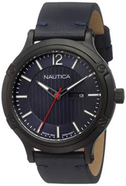Nautica Herren Analog Quarz Uhr mit Leder Armband NAPPRH017 von Nautica