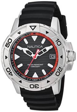 Nautica Herren Analog Quarz Uhr mit Silikon Armband NAPEGT001 von Nautica