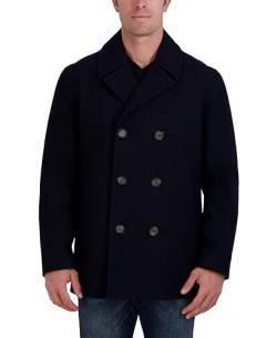 Nautica Herren Classic Double Breasted Peacoat Erbsenmantel, Dunkles Marineblau, S von Nautica