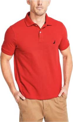 Nautica Herren Classic Fit Deck Polo, Fahrrad-Rot, Mittel von Nautica