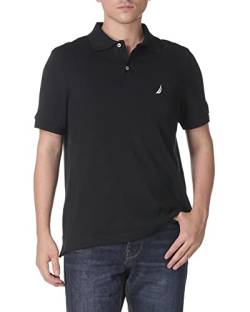 Nautica Herren Classic Fit Short Sleeve Solid Soft Cotton Polo Shirt Poloshirt, True Black, 3X-Groß von Nautica