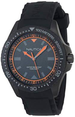 Nautica Herren Datum klassisch Quarz Uhr mit Silikon Armband NAPMAU008 von Nautica